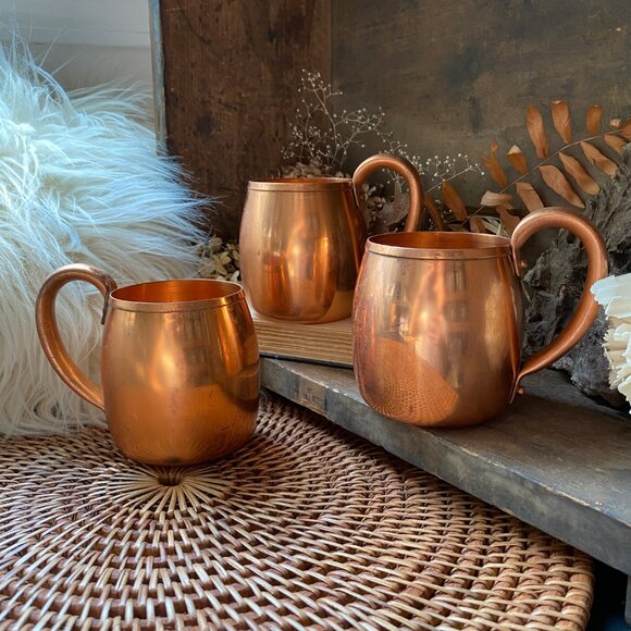3 West Bend Copper Moscow Mule Mugs Cups Made in USA - Picture 2 of 5